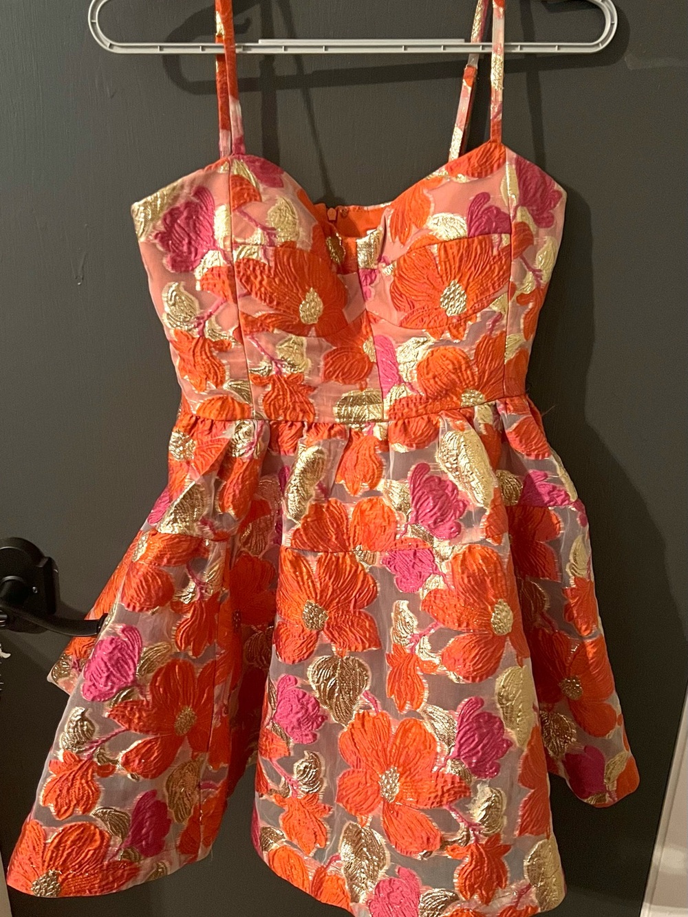 Orange & Pink Floral Party Dress, size 5/6